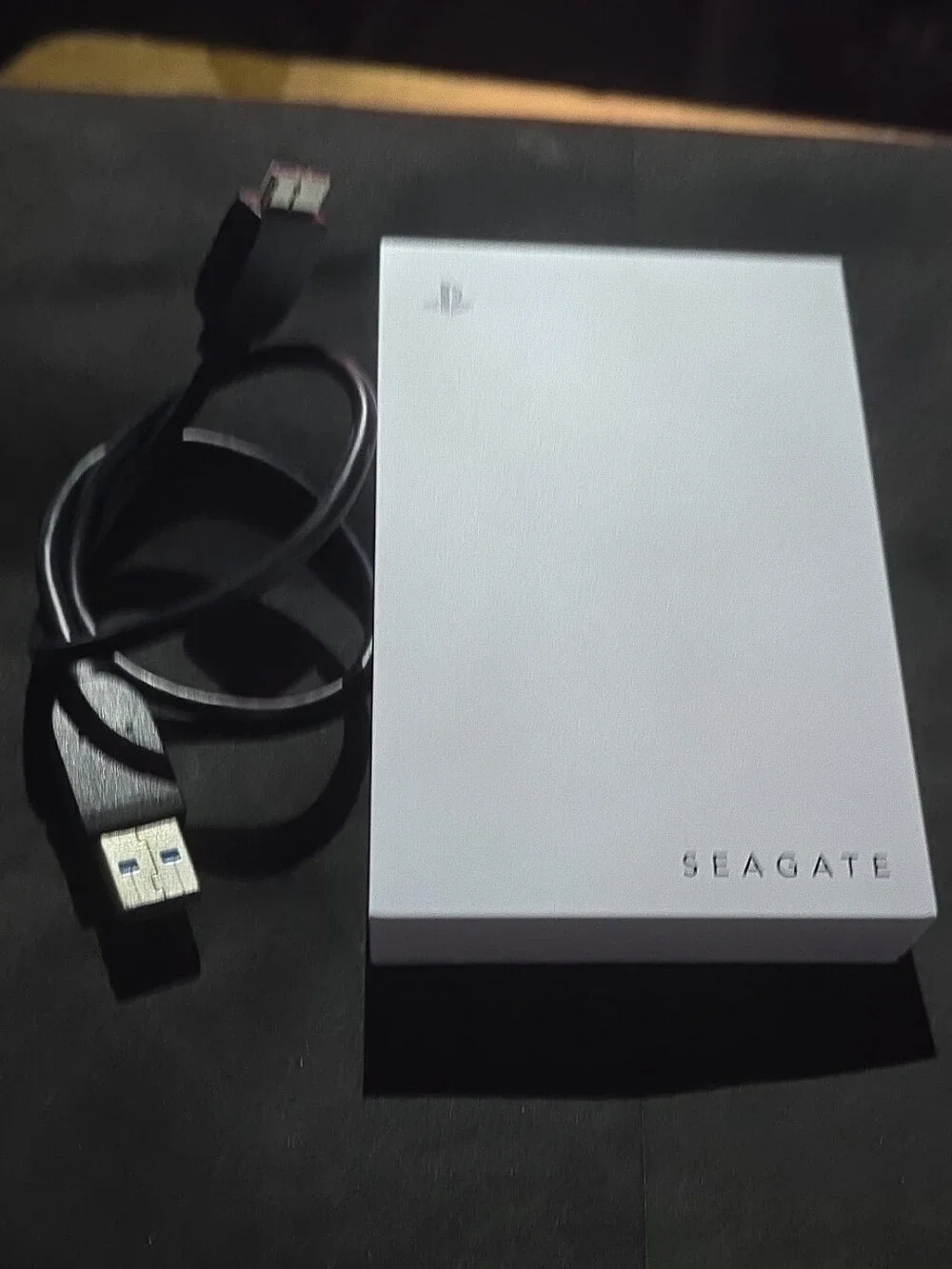 Sony White External Portable Drive with Black USB Cable